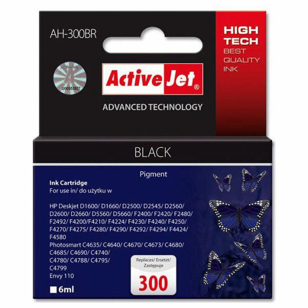 Activejet AH-300BR ink for HP printer, HP 300 CC640EE rep...
