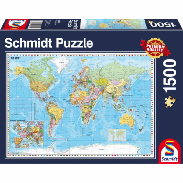 Puzzle 1500 dílků Mapa světa