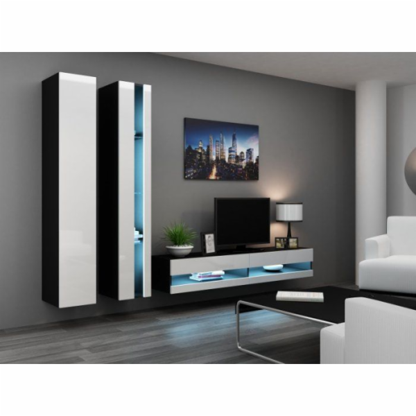 Cama Policový díl VIGO NEW 180/40/30 černo/bílý lesk