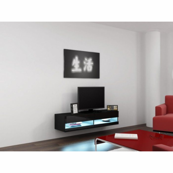 Cama TV stolek VIGO NEW 30/140/40 černá/černý lesk
