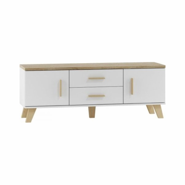 Cama RTV stand LOTTA 140cm white + sonoma oak