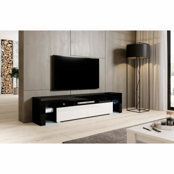 Cama TV stolek TORO 200 černá/bílá lesk