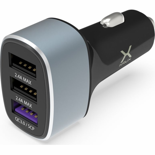 Car charger KRUX 3x USB QC 3.0