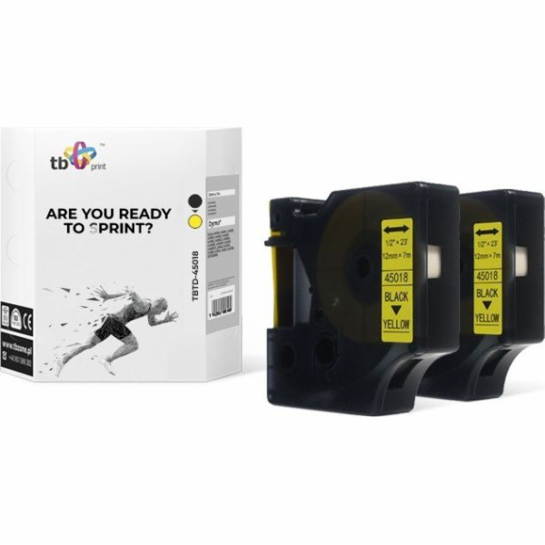 TB Print Tape TBTD-40918 pro DYMO Black on Yellow 9x7mm 2...