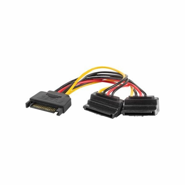 Lanberg POWER SATA KABEL (M) -&gt; SATA (F) 90 X2 15CM LA...
