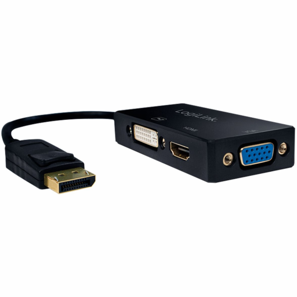 AV adaptér LogiLink DisplayPort - HDMI - D-Sub (VGA) - DV...