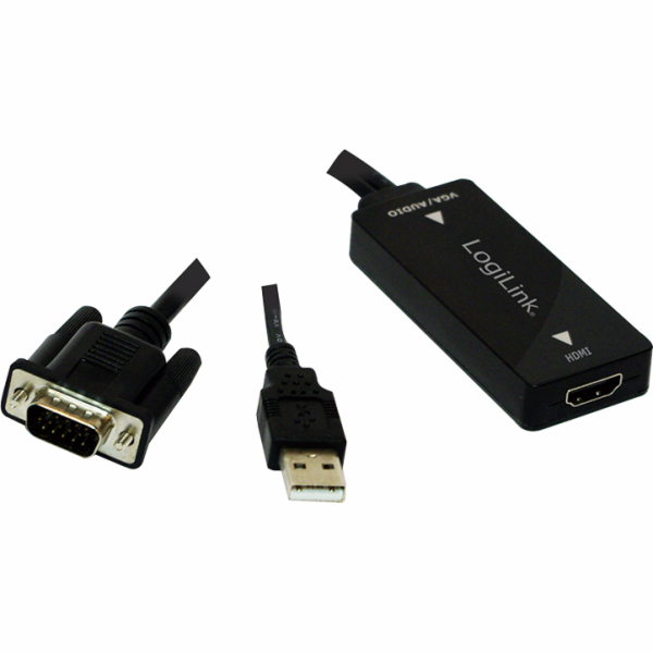 AV LogiLink D-Sub (VGA) - HDMI + USB-A adaptér černý (CV0...