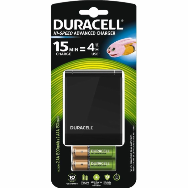 DURACELL battery charger CEF27 + 4pcs batteries