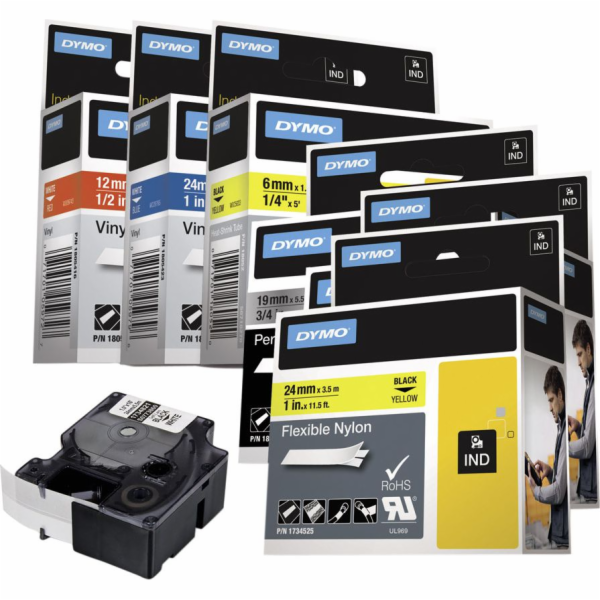 Dymo D1 paska 12 mm x 7 m bila na transparentni  45020