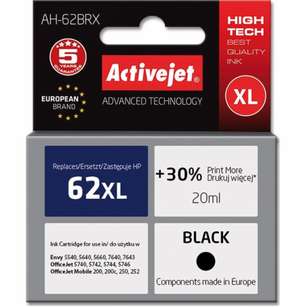Activejet AH-62BRX (kompatibilní HP 62XL C2P05AE; Premium...