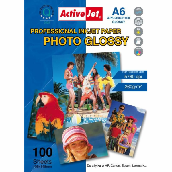 Activejet Lesklý papír AP6-260GR100 (A6; 100 ks)