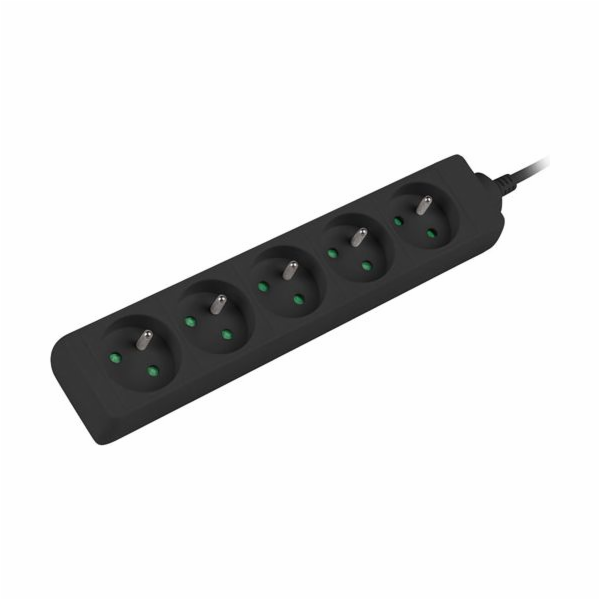 Lanberg 1,5m, černý, 5 zásuvek, kabel z plné mědi -PS0-05...