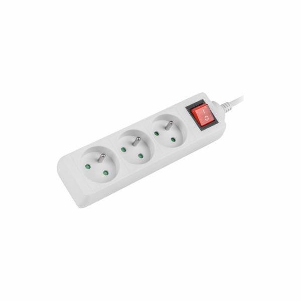 Lanberg PS1 3 zásuvky 3 m PS1-03E-0300-W bílá