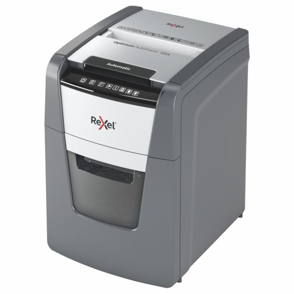 Rexel AutoFeed+ 100X automatic shredder, P-4, cuts confet...