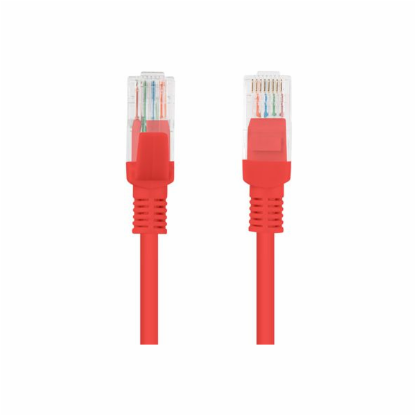 LANBERG Patch kabel CAT.5E UTP 3M červený Fluke Passed  