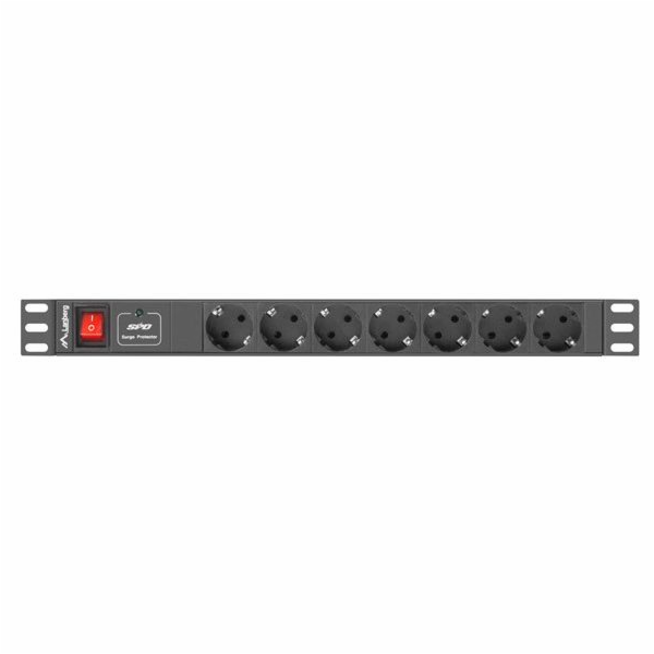 Lanberg PDU 1U 7x Schuko 2m 10A prodlužovačka