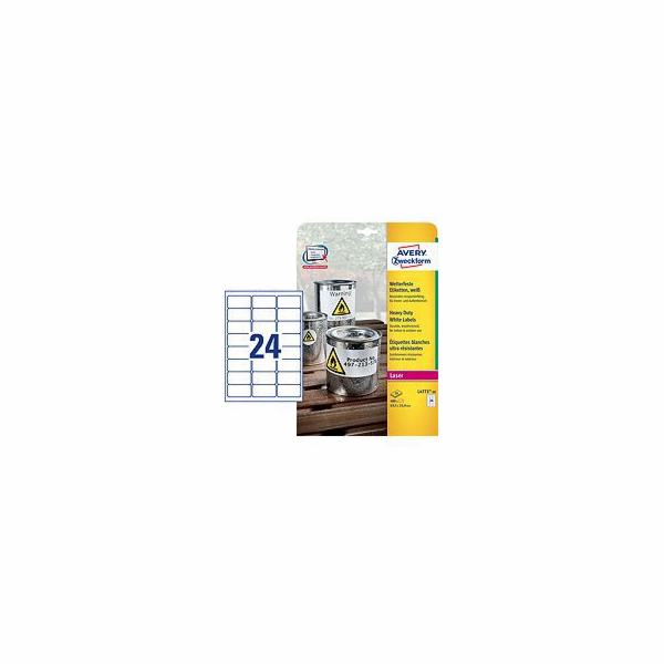 Avery Zweckform White Heavy Duty Laser Labels 63,5 x 33,9...