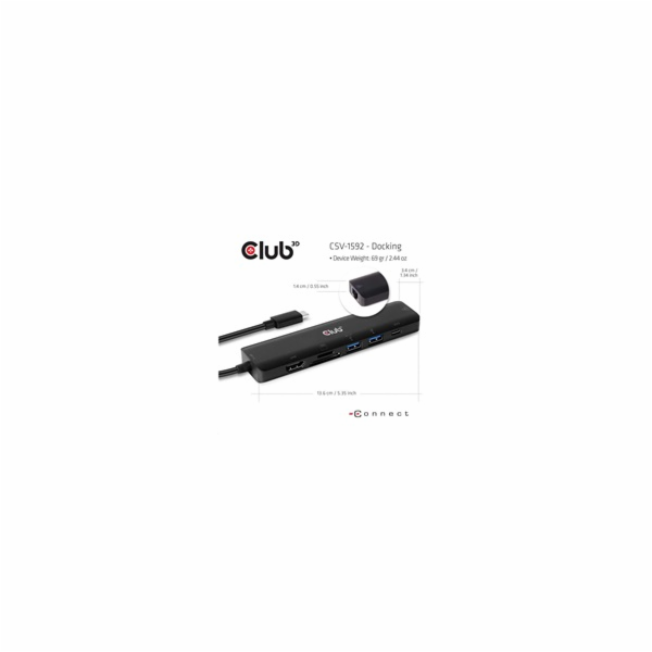 Club3D hub USB-C 3.2 Gen1 7in1 Hub HDMI 4K60Hz, 2x SD car...