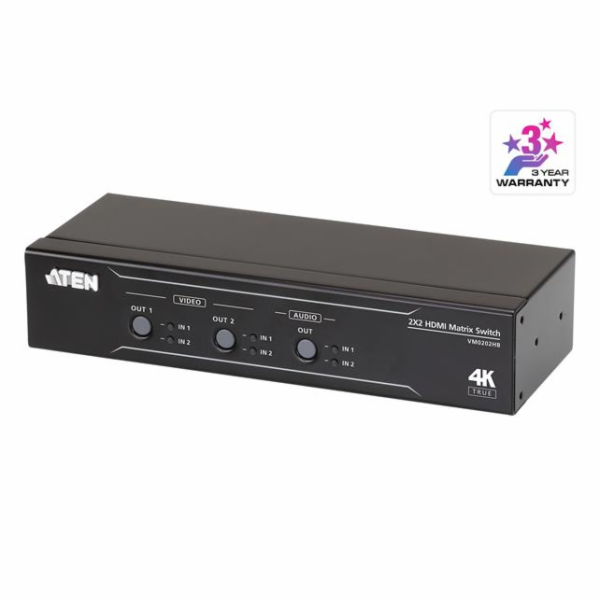ATEN VM0202HB 2 x 2 True 4K HDMI Matrix Switch with Audio...