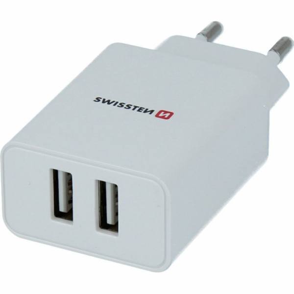 Swissten Síťový Adaptér Smart Ic 2X Usb 2,1A Power Bílý