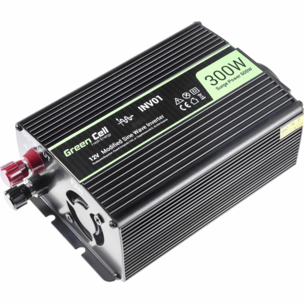 Green Cell INV01DE zdroj/transformátor Auto 300 W Černá