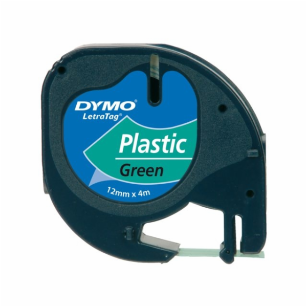 Dymo LetraTag Green Plastic 12 mm x 4 m