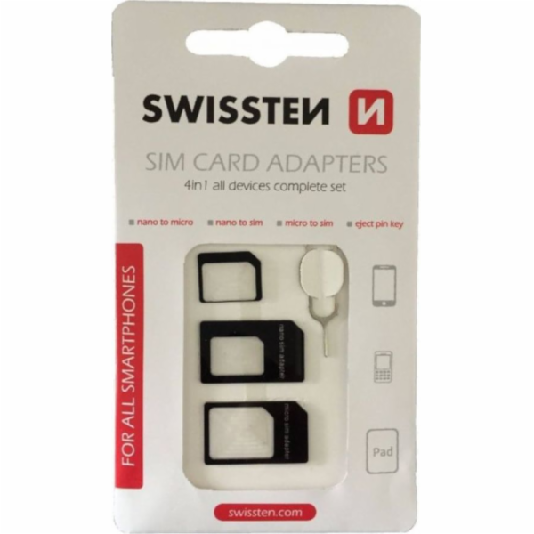 Swissten sim adaptér 4in1