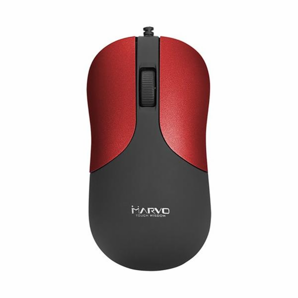 Myš Marvo DMS002RD, optická, drátová, 1200DPI, červená