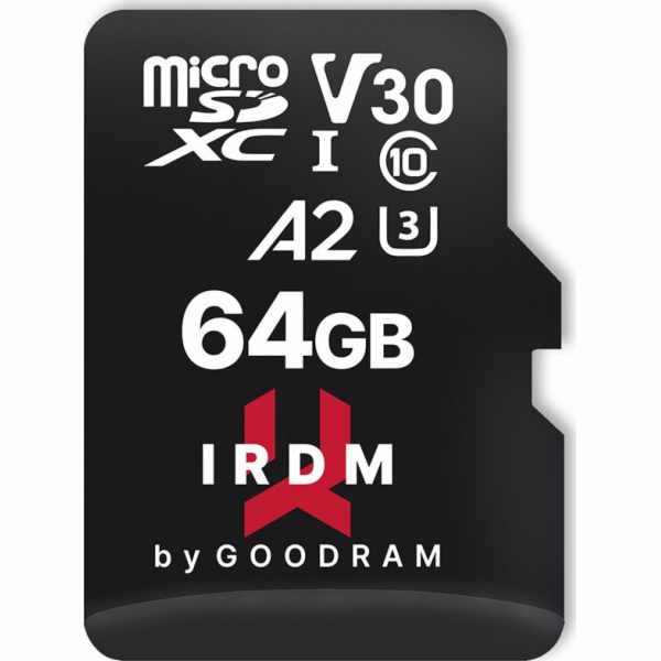 GOODRAM IRDM microSDXC      64GB V30 UHS-I U3 + adapter