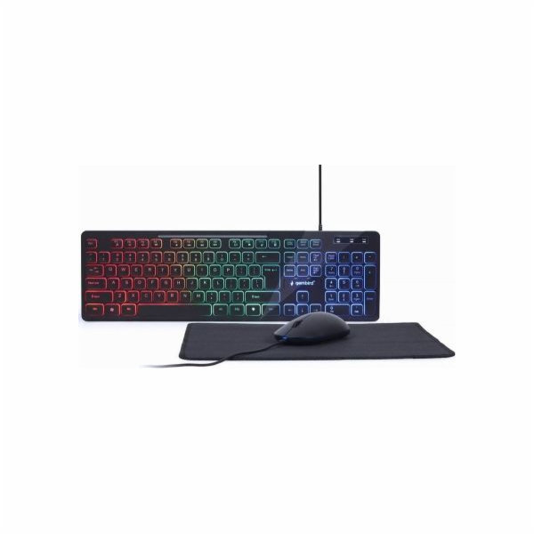 Gembird | 3-in-1 Backlight Desktop Set | KBS-UML-01 | Key...