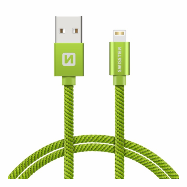 Swissten Datový Kabel Textile Usb / Lightning 2,0 M Zelený