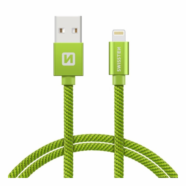 Swissten Datový Kabel Textile Usb / Lightning 1,2 M Zelený