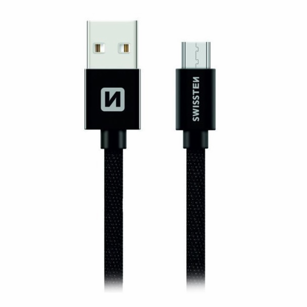 Swissten Datový Kabel Textile Usb / Micro Usb 3,0 M Černý