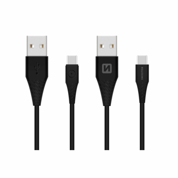 Swissten Datový Kabel Usb / Usb-C Černý 1,5M (9Mm)