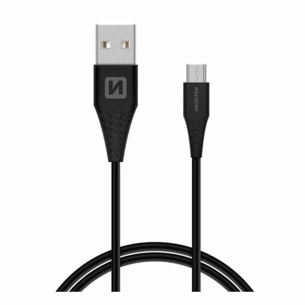 Data kabel SWISSTEN microUSB (9mm) 1,5m, černá