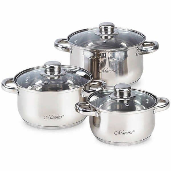 MAESTRO MR-2020-6M 6-piece cookware set stainless steel