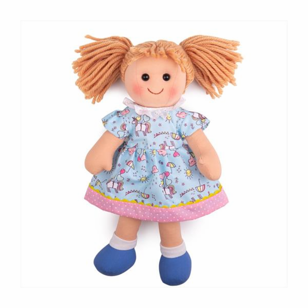 Panenka Bigjigs Toys látková Olivia 34 cm
