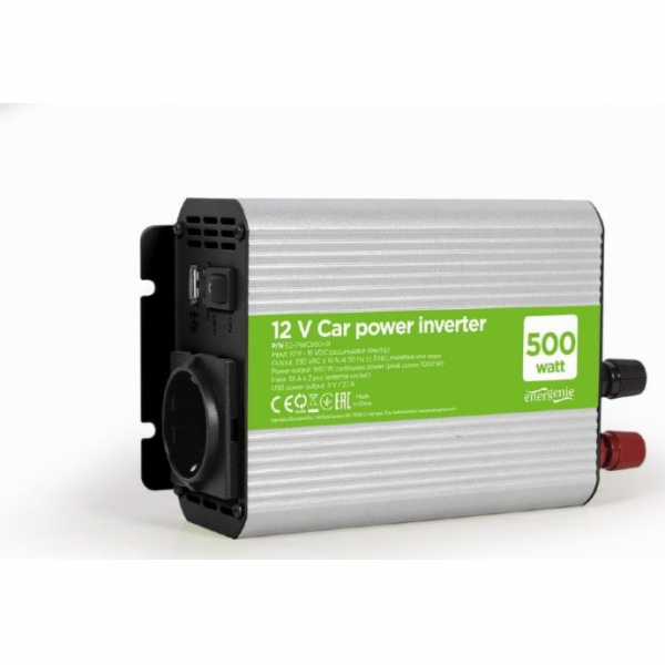 Gembird EG-PWC500-01 power adapter/inverter Auto 500 W Grey