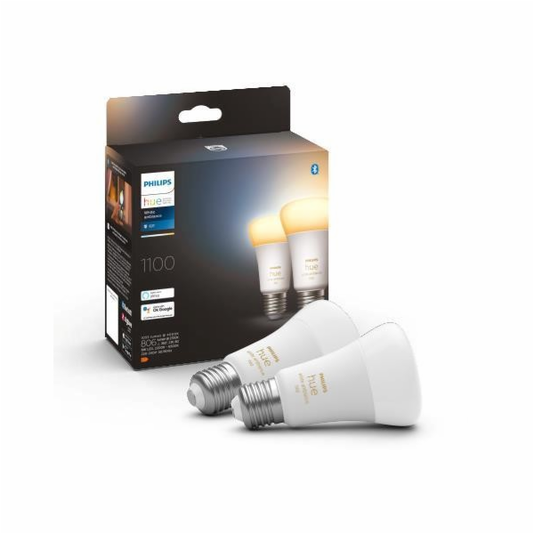 Philips Hue LED Lampe E27 2er Set 8W 800lm White Ambiance