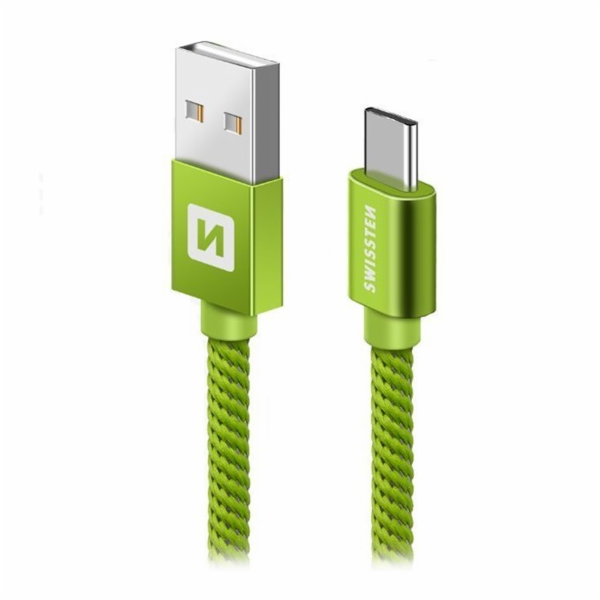 Swissten Datový Kabel Textile Usb / Usb-C 2,0 M Zelený