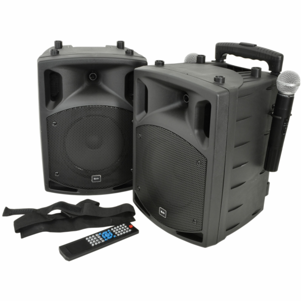 QTX PAV8, mobilní 8" zvukový systém CD/DVD/MP3/BT/2x UHF,...