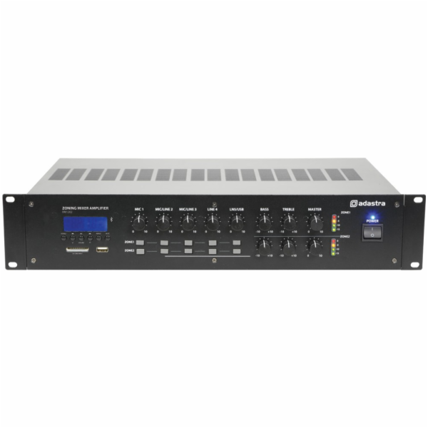 Adastra RM1202, 100V 2-zónový mixážní zesilovač, 2x120W, ...