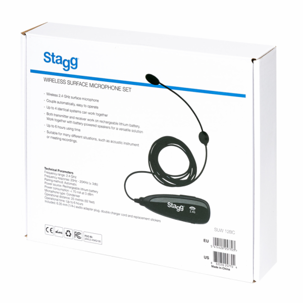 Stagg SUW 12BC, bezdrátový nástrojový mikrofonní set, 2,4...
