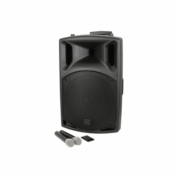 QTX QX-15 PLUS mobilní 15" zvukový systém MP3/BT/FM/2x UHF