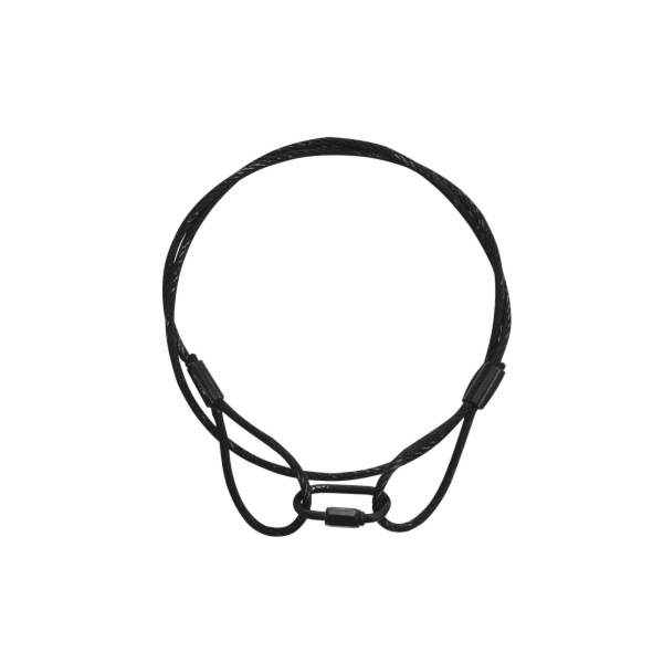 Ocelové jistící lanko 4 mm x 900 mm (SC), černé s karabinou