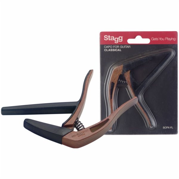 Stagg SCPX-FL DKWOOD, kapodastr pro klasickou kytaru, tma...