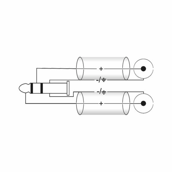 Kabel SKCW-5 Jack 3,5 stereo rohový - 2x RCA, 0,5m