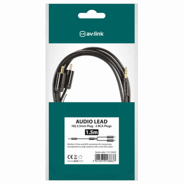 AV:link Precision kabel Jack 3.5mm stereo samec 2x RCA sa...