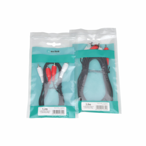 AV:link kabel 2x RCA samec - 2x RCA samec, 1.2m