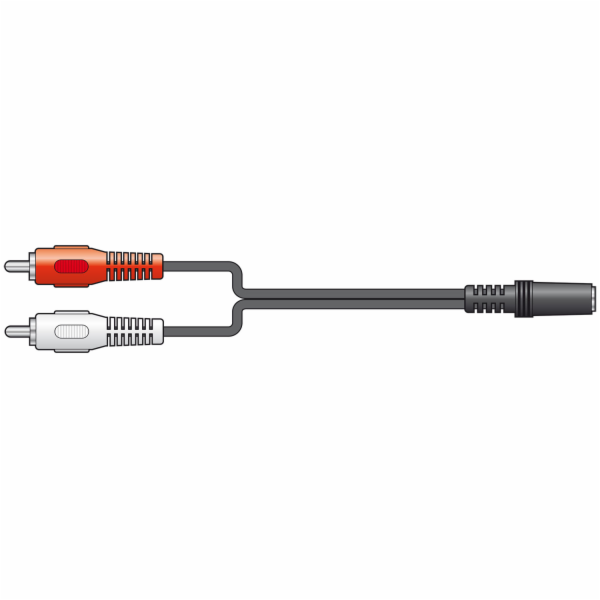 AV:link redukce 2x RCA samec - 1x Jack 3.5mm stereo samic...